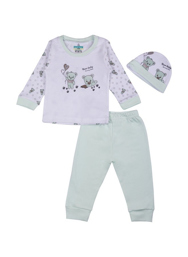 Babies Basic 7 Piece Unisex 100% Cotton Gift Set Include Bib, Pyjama, Mitten, Cap, Romper, Top And Bottom Set  - Image 2