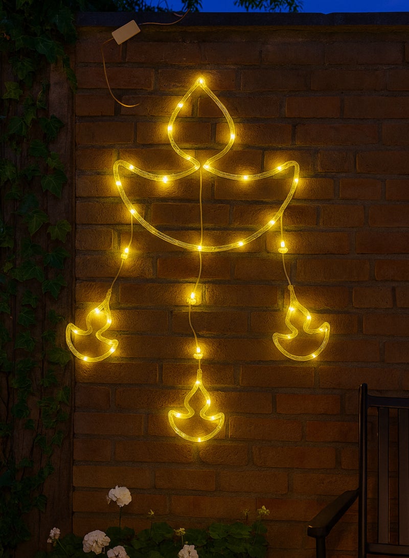 Diya Decorative Rope Light | 60x30cm Warm White Hanging Diya Shape LED Light with 2pin Plug for Diwali, Festival, Home, Balcony & Outdoor Decoration – DPL 1021 LED - Image 5