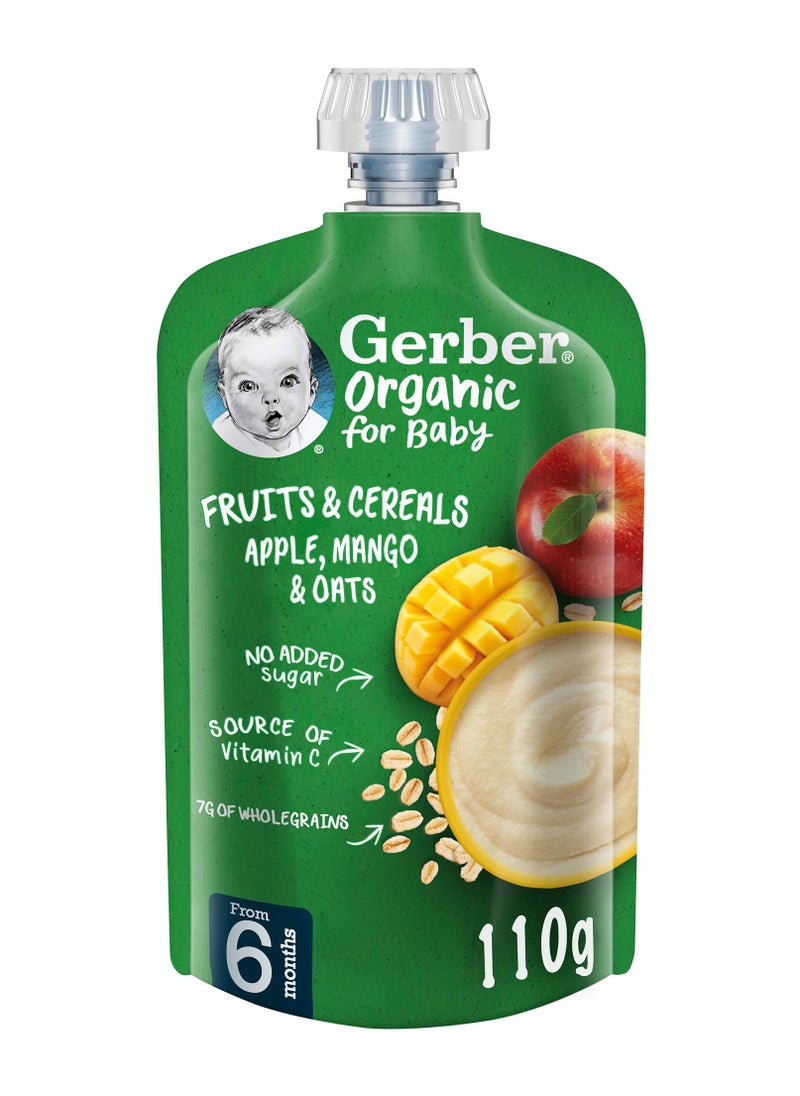 Gerber Organic Baby Fruits And Cereals Apple Mango And Oats 110g  - Image 1