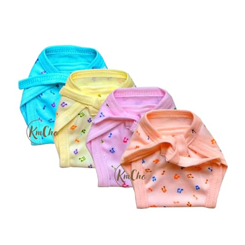 KmCho Hosiery Soft Quility for Newborns, Adorable Baby Jhabla, Nappy, and Mittens Combo for Comfort & Care, Perfect for Infant Skin – 4-Piece Set - Image 3