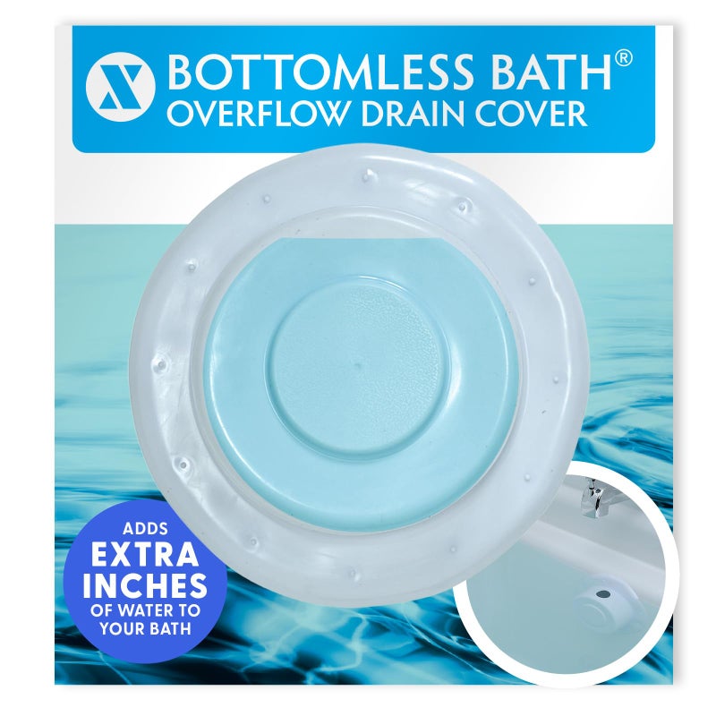SlipX Solutions Bottomless Bath | Overflow Drain Cover for Tub | Great Gifts for Mom, Spa & Bath Accessories | Drain Block, Water Stopper Plug | Bath Essentials for Women | 4" Diameter, White - Image 1