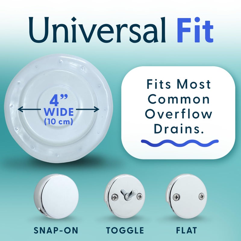 SlipX Solutions Bottomless Bath | Overflow Drain Cover for Tub | Great Gifts for Mom, Spa & Bath Accessories | Drain Block, Water Stopper Plug | Bath Essentials for Women | 4" Diameter, White - Image 4