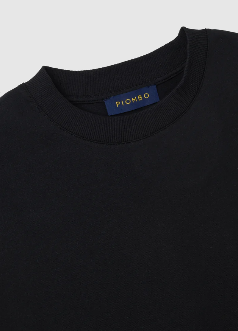 Ovs BLACK COTTON BLEND BOXY FIT T-SHIRT