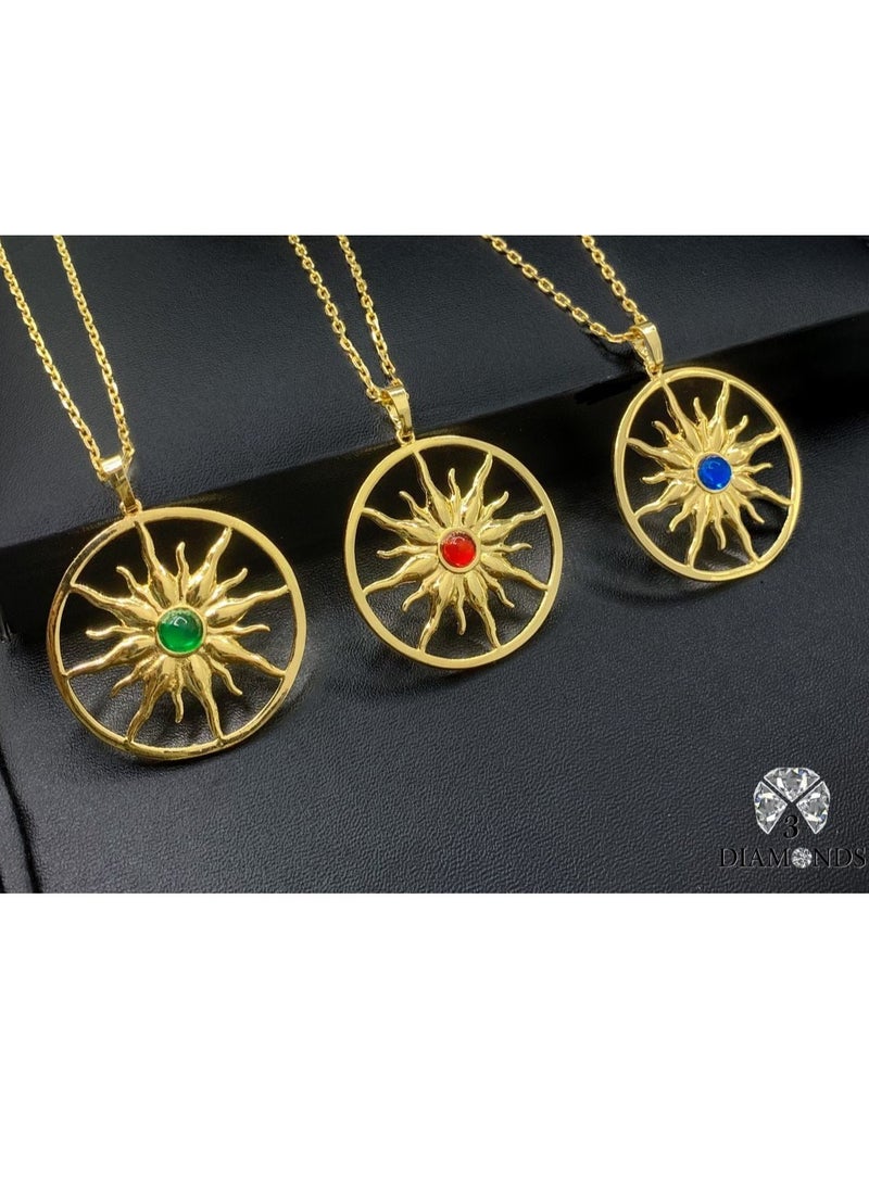 3Diamonds - You Are My Sunshine Pendant Necklace For Women Gold Plated - Image 1