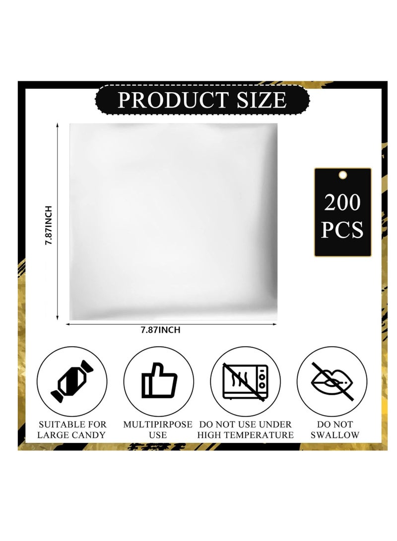 TRASSLE 200 Pcs Chocolate Candy Wrappers Aluminum Foil, Candy Bar Wrappers with Thick Paper Backing Foil Sheets for Food DIY,Candies Wrapping Packing Gifts, 7.87 x 7.87 Inch - Image 2