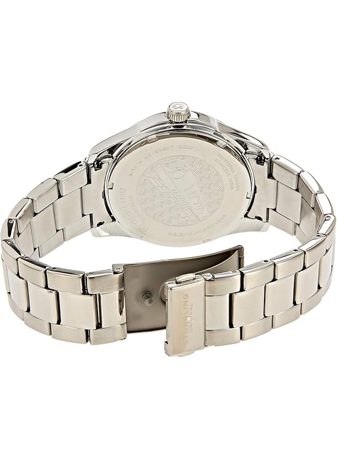 Stuhrling Original Men Quartz Date Watch Silver Case Black Dial Stainless Steel Bracelet 3970 1 - Image 2
