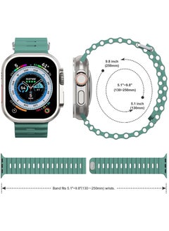 Color Fans Apple Watch Ultra Ocean Band 49mm 45mm 44mm 42mm for Men Women, Soft Silicone Sport Band Replacement Strap for Apple Watch Ultra iWatch Series 8 7 SE 6 5 4 3 2 1 Cactus  - Image 3