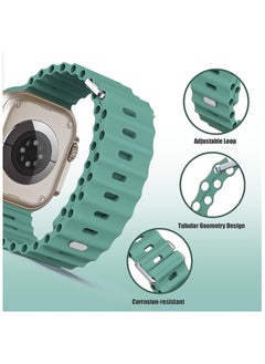Color Fans Apple Watch Ultra Ocean Band 49mm 45mm 44mm 42mm for Men Women, Soft Silicone Sport Band Replacement Strap for Apple Watch Ultra iWatch Series 8 7 SE 6 5 4 3 2 1 Cactus  - Image 4