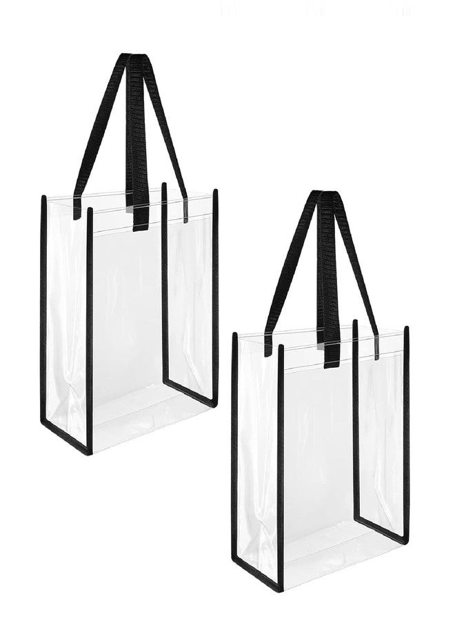 ECHSRT حقيبة تسوق شفافة شديدة التحمل من ECHSRT للنساء - حقيبة PVC شفافة ومقاومة للماء، بمقبض متين وحواف أنيقة، مثالية للمناسبات والسفر والحفلات الموسيقية والمكتب والنادي الرياضي والاستخدام اليومي (حقيبة تسوق مفتوحة 2) - Image 1