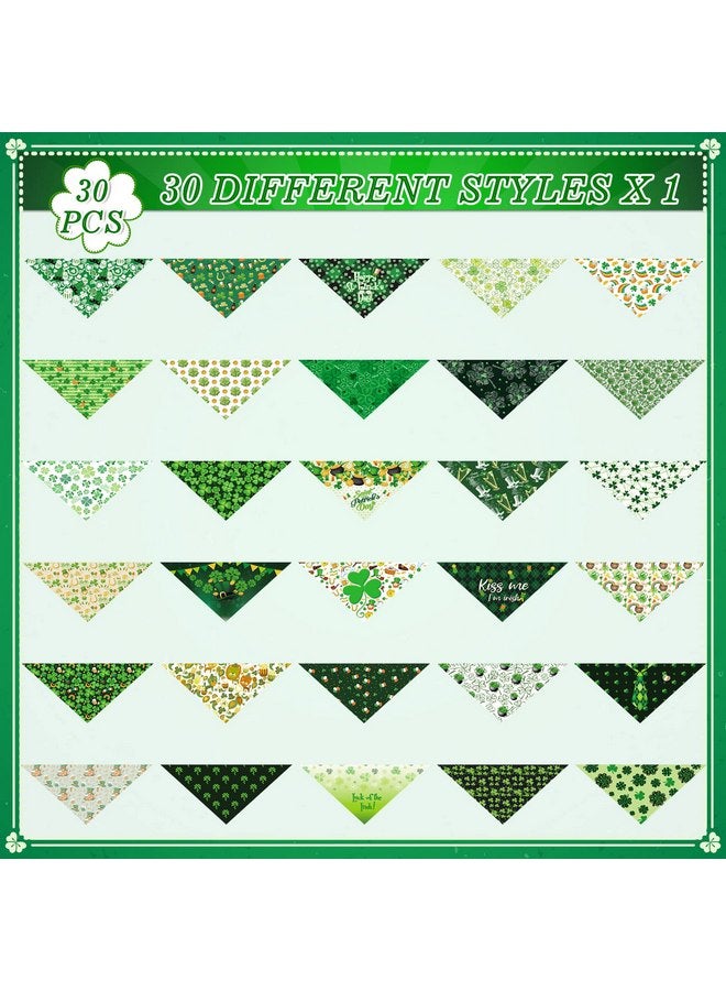 Sanwuta 30 Pieces St. Patrick's Day Dog Bandanas St. Patrick's Day Dog Bibs Holiday Pet Costume Dog St. Patrick's Day Outfit Triangle Scarf Kerchief for Small to Medium Pet - Image 2