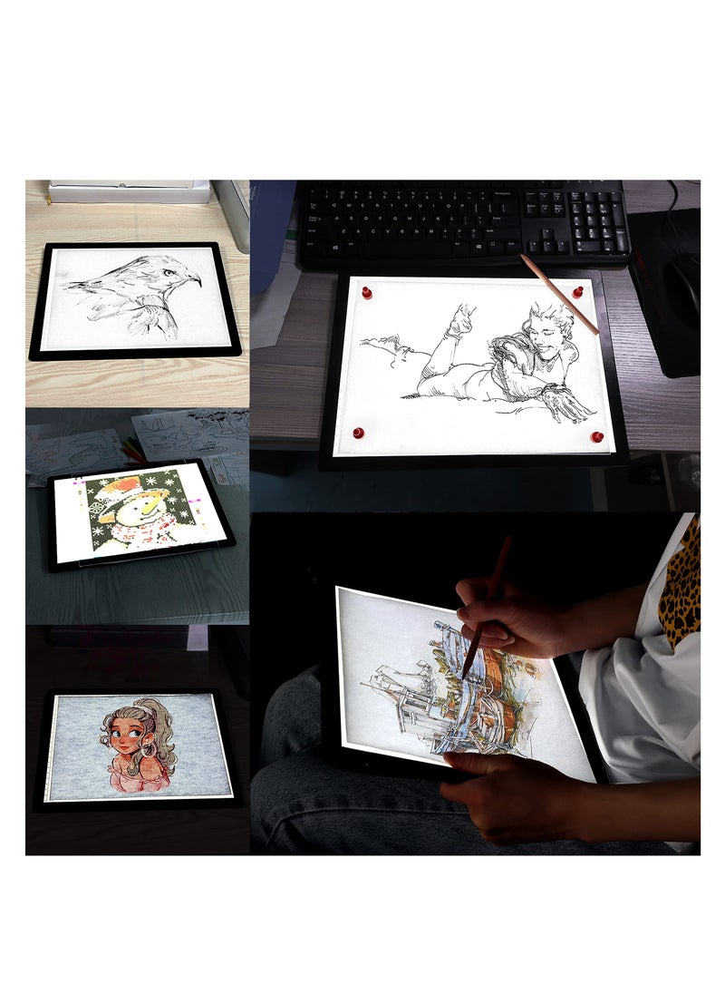 SYOSI - A4 Wireless Battery Powered Light Pad, Portable Cordless Copy Board, LED Light Board Tracing Light Box Dimmable Brightness Rechargeable Copy Board for Artist Drawing Sketching X-ray Viewing - Image 1
