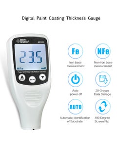 SMART SENSOR Digital Paint Coating Thickness Gauge Handheld Coatings Thickness Tester with Auto Function Fe/NF Probe Car Detector Automotive Coating Refinishing Cars Paint Tester Meter (0～1700um)  - Image 2