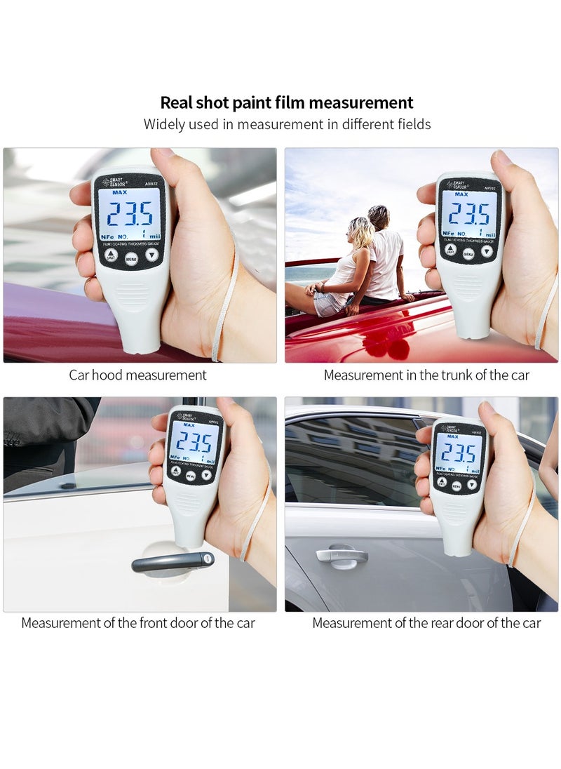 SMART SENSOR - Digital Paint Coating Thickness Gauge Handheld Coatings Thickness Tester with Auto Function Fe/NF Probe Car Detector Automotive Coating Refinishing Cars Paint Tester Meter (0～1700um) - Image 1