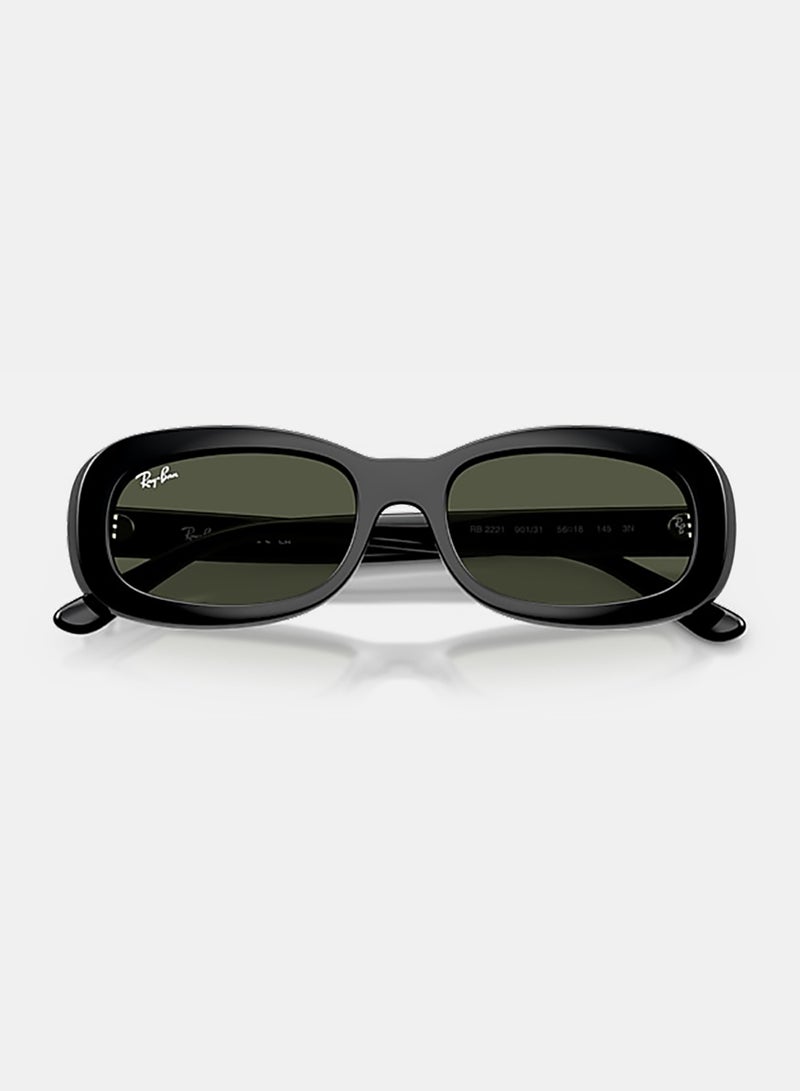 راي بان Women Women Full Rim Oval Sunglasses 0RB2221 53 - Image 5