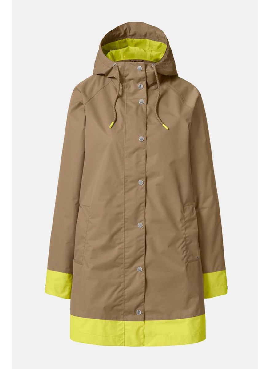 Tchibo - Women Hooded Long Sleeve Rain Jacket, Brown - Image 1