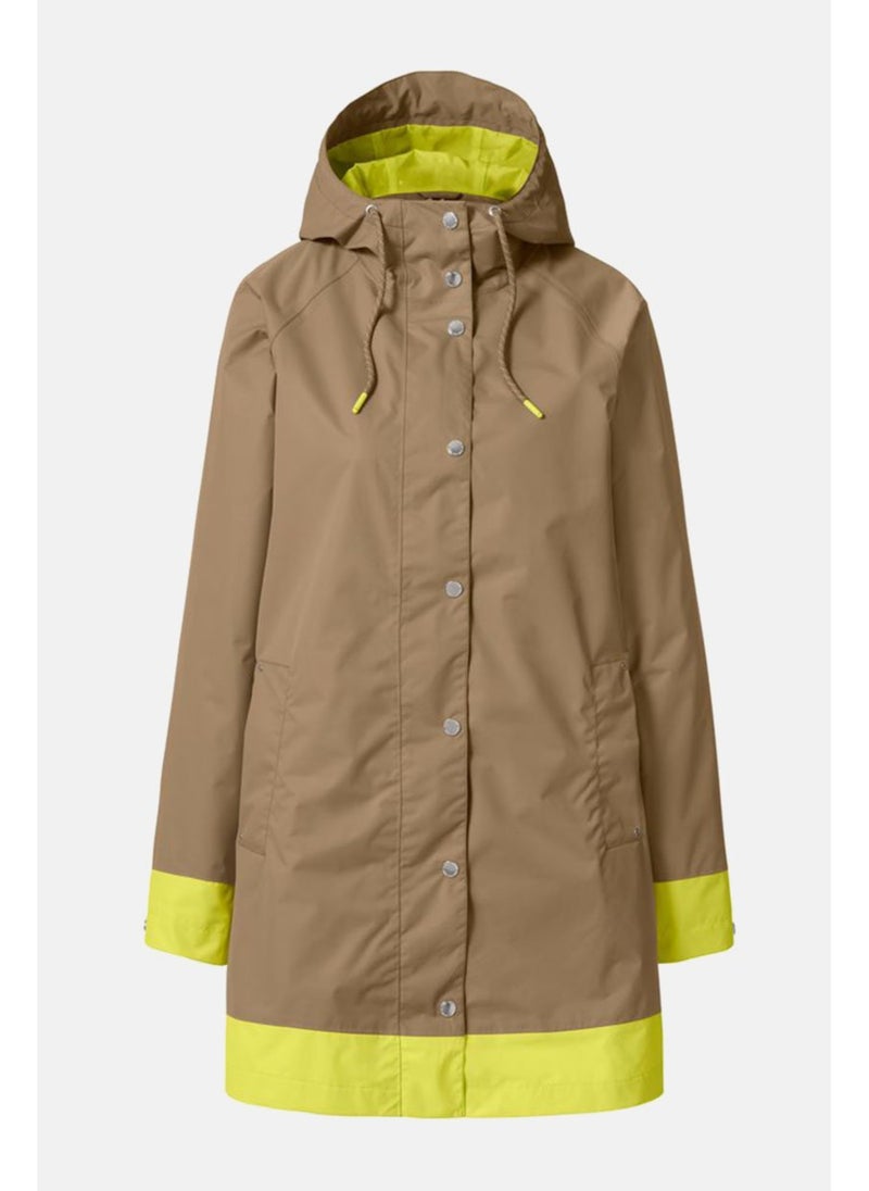 Tchibo - Women Hooded Long Sleeve Rain Jacket, Brown - Image 1
