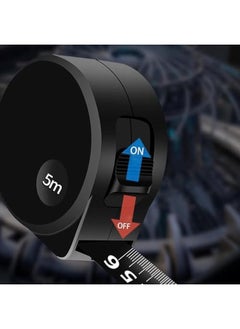 Excefore Retractable Tape Measure 25Ft 7.5M With Metric And Inches Stainless Steel Blade Measuring Tape Durable And Easy To Read Self Locking Hollow Design Retraction Control Black Gold  - Image 2