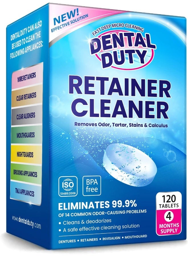 Dental Duty 120 Retainer and Denture Cleaning Tablets - Image 1