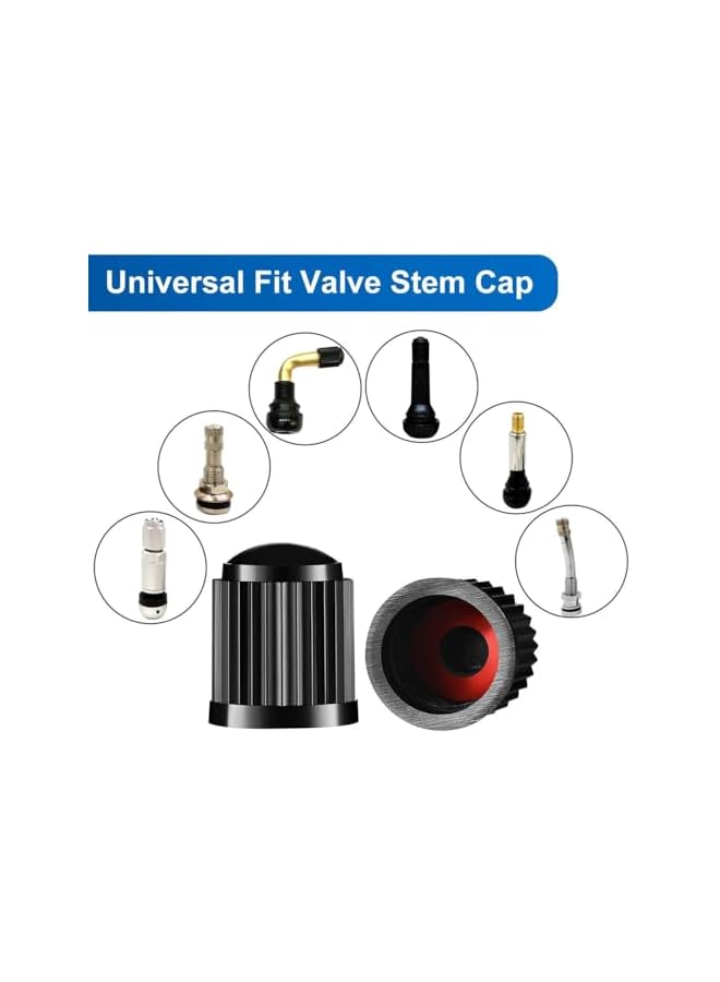 S-TOP Tire Valve Stem Caps The Upgraded Version has a Sealing Ring for Car, Motorbike, Trucks, Bike, Bicycle （Black） (24) - Image 1