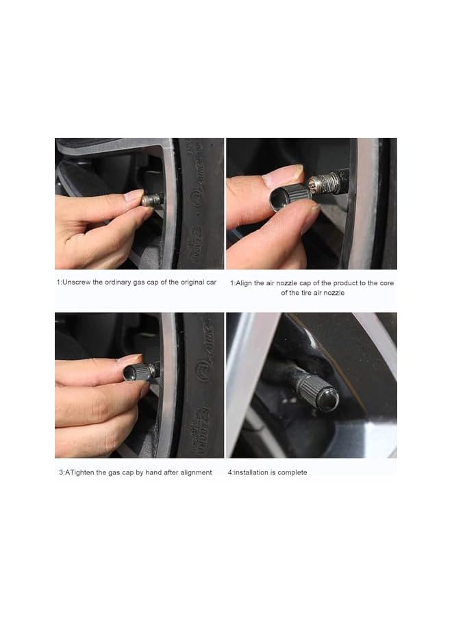 S-TOP Tire Valve Stem Caps The Upgraded Version has a Sealing Ring for Car, Motorbike, Trucks, Bike, Bicycle （Black） (24) - Image 2