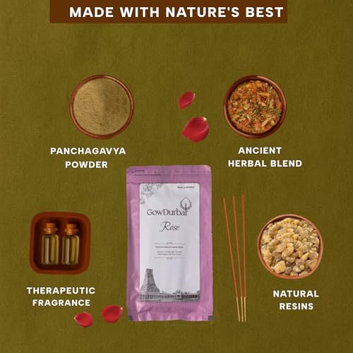 GOW DURBAR GowDurbar Zipper Agarbatti Rose Fragrance 150g (Pack of 2) | Organic Incense Sticks with Panchagavya | Coal-Dust-Free | for Pooja, Yoga & Meditation - Image 4