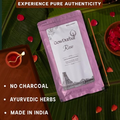 GOW DURBAR GowDurbar Zipper Agarbatti Rose Fragrance 150g (Pack of 2) | Organic Incense Sticks with Panchagavya | Coal-Dust-Free | for Pooja, Yoga & Meditation - Image 2