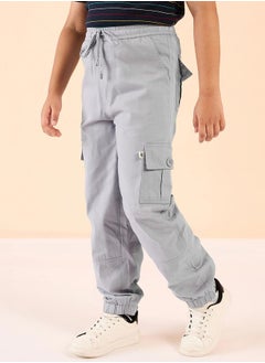 Stylo Bug Solid Drawstring Waist Cargo Joggers by Styli  - Image 3