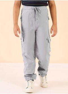Stylo Bug Solid Drawstring Waist Cargo Joggers by Styli  - Image 2