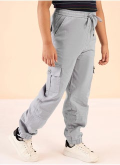 Stylo Bug Solid Drawstring Waist Cargo Joggers by Styli  - Image 4