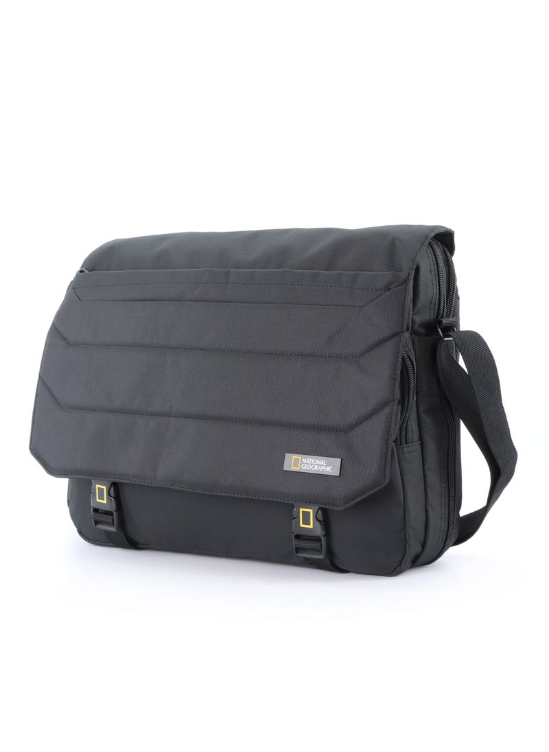 NATIONAL GEOGRAPHIC - National Geographic Pro Messenger Bag Black,  Stylish for Men and Women Compact and Versatile, Portable Organizer for Travel, Business, University - Image 1