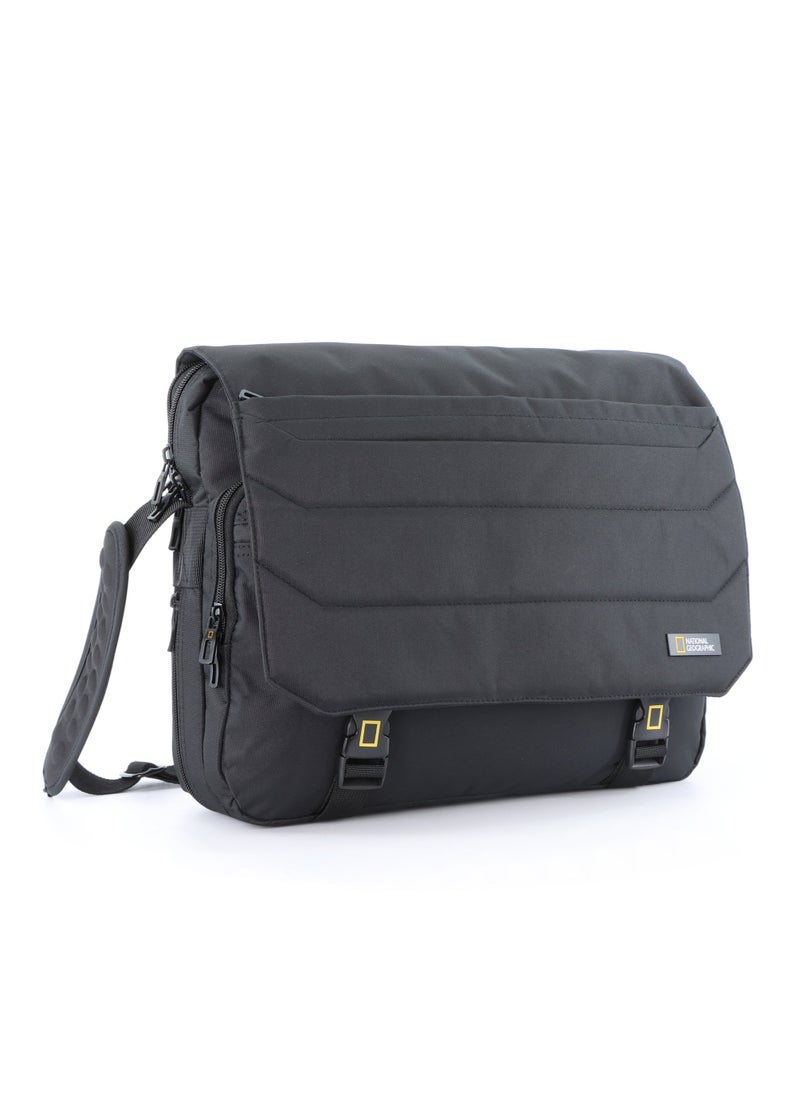 NATIONAL GEOGRAPHIC - National Geographic Pro Messenger Bag Black,  Stylish for Men and Women Compact and Versatile, Portable Organizer for Travel, Business, University - Image 1