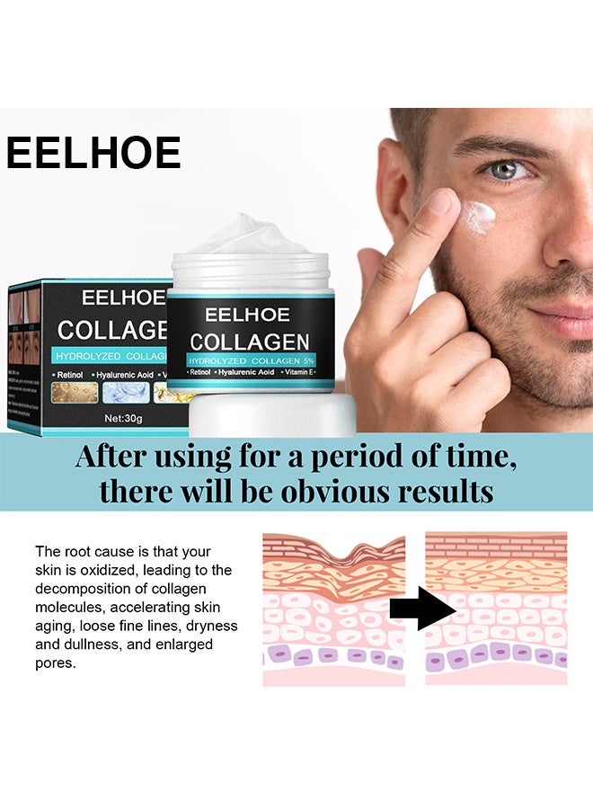 EELHOE Men's Moisturizing Anti-Aging Cream, 30g Men's Face Moisturizer Cream, Age Rewind Men's Wrinkle Cream, Anti Aging Wrinkle Cream for Men, Skin Firming and Tightening Lotion - Image 3