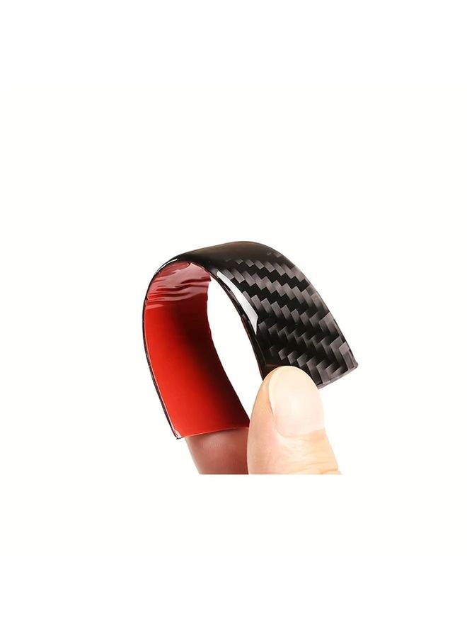 Carbon Fiber Side Mirror Covers Convex Lens Easy Installation Black Red Design - Image 3