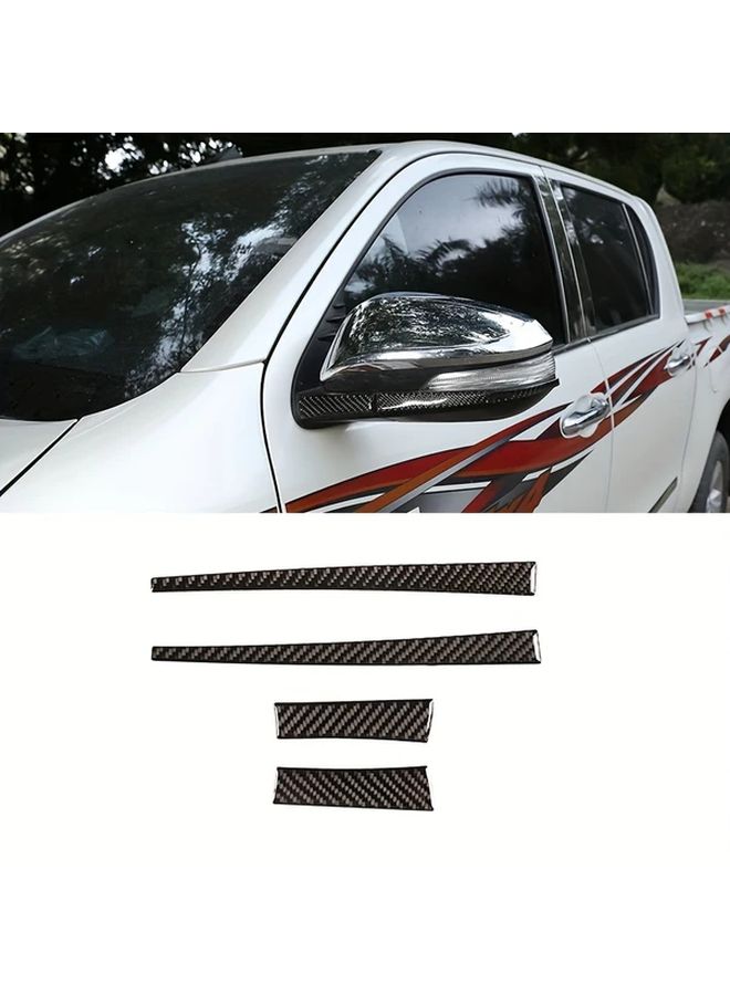 Carbon Fiber Side Mirror Covers Convex Lens Easy Installation Black Red Design - Image 1