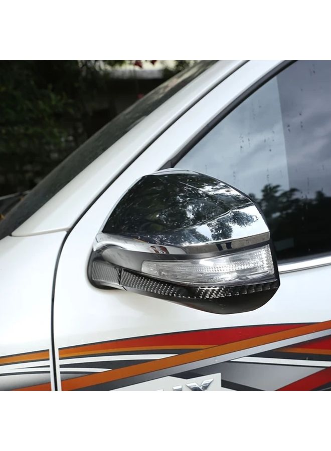 Carbon Fiber Side Mirror Covers Convex Lens Easy Installation Black Red Design - Image 5
