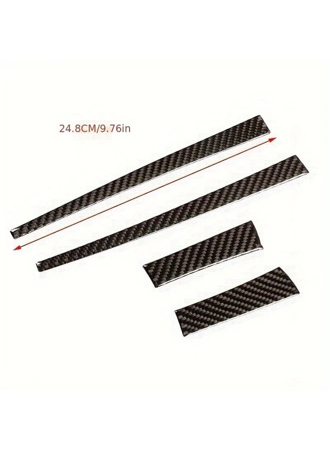 Carbon Fiber Side Mirror Covers Convex Lens Easy Installation Black Red Design - Image 2