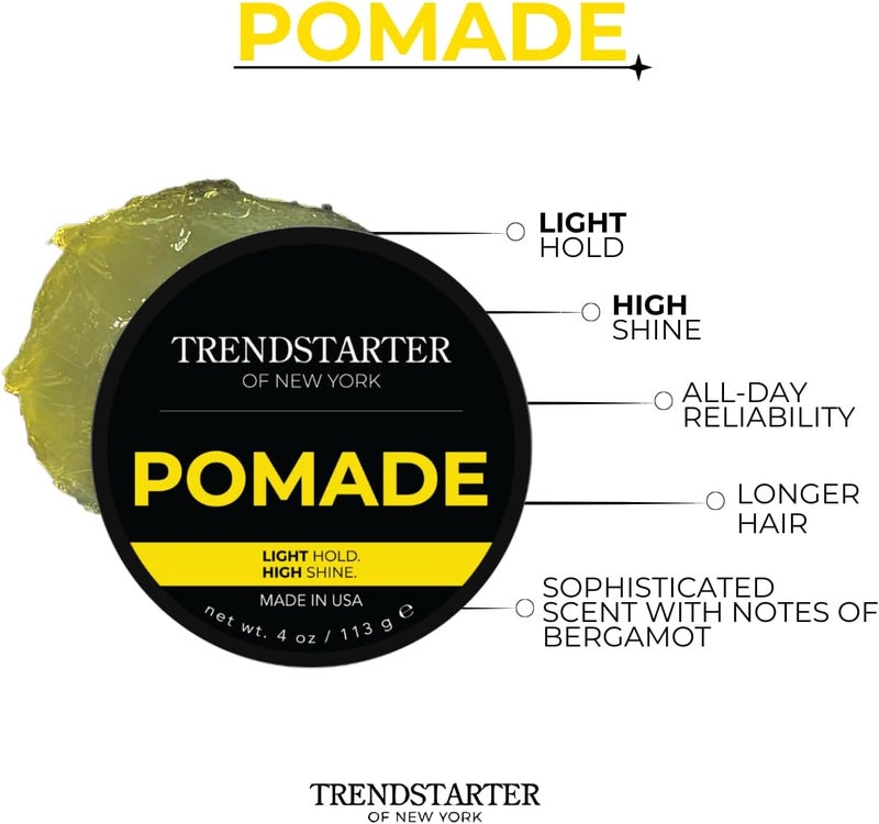 TRENDstarter Classic Pomade - Light Hold, High Shine - 4 Ounce - Image 3