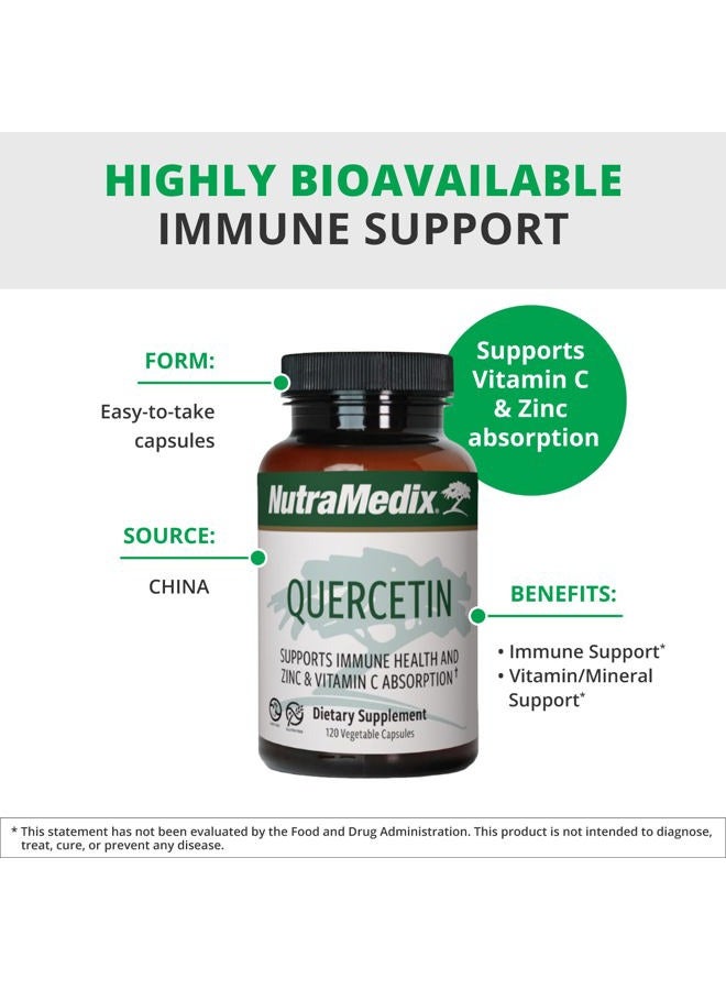 Nutramedix Quercetin - Quercetin from Sophora Japonica Flower - Immune Support Supplement for Detoxification, Inflammatory Response & Enzymes - Helps Aid Zinc & Vitamin C Absorption (120 Capsules) - Image 4