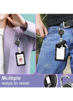 Ocean Retractable Badge Holders with Detachable Lanyard, Funny Id Card Holder Keychain Vertical ID Protector Clips, Fashionable Name Tags Clips with Heavy Duty Badge Reel  - Image 3