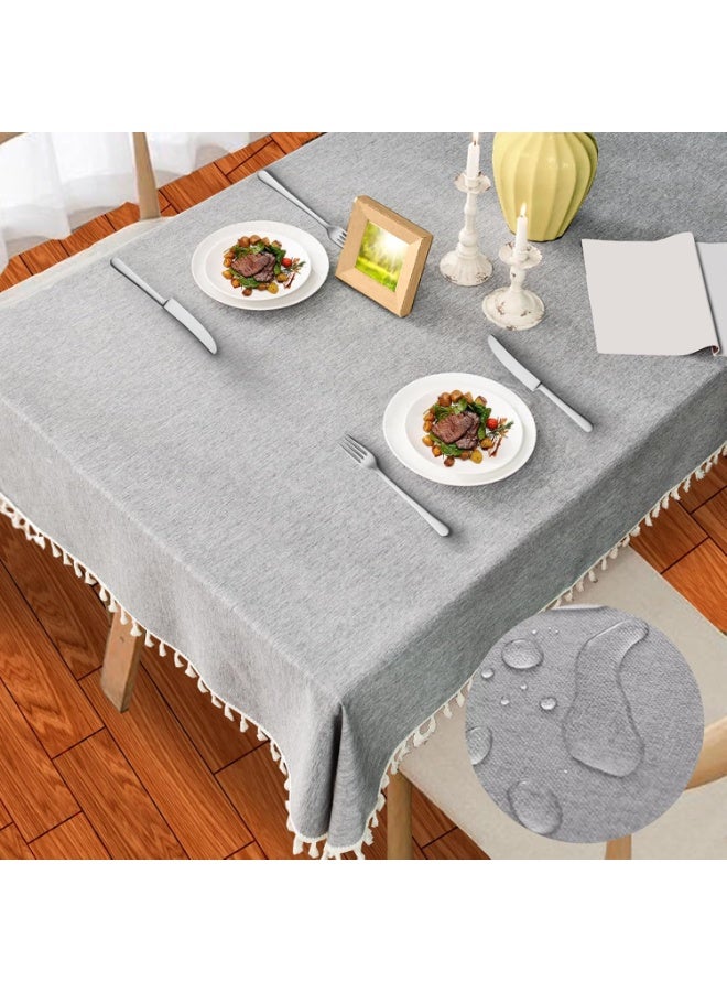 Beauenty Tablecloth,Table Cloth with Tassels Ethnic Style,Tablecloths Rectangular for Kitchen,Dining Room,Party and Table Decor（140cmx180cm） - Image 1