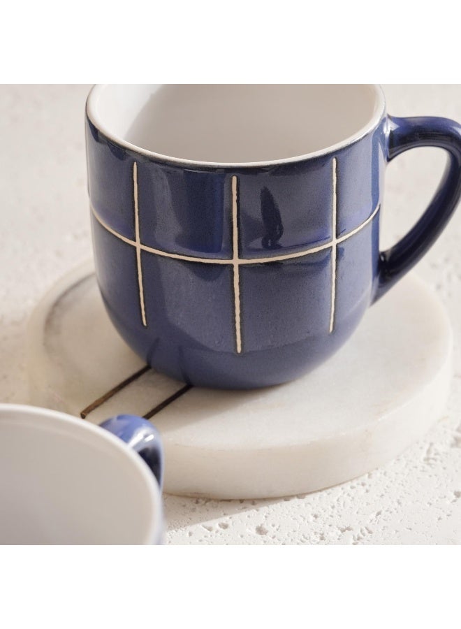 Pan Home Marti 6-Piece Stoneware Espresso Mug Set 140ml -Blue - Image 3