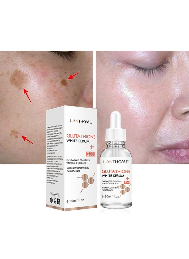 Lanthome Advanced Glutathione White Serum, Intensive Lightening Facial Serum Whitening The Skin Diminish Sunburn And Dark Spots 30ML  - Image 2