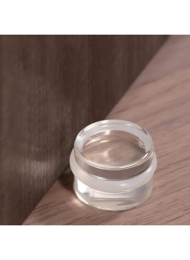 1pc Clear Acrylic Door Stopper Self Adhesive No Drill Silent Rubber - Image 1