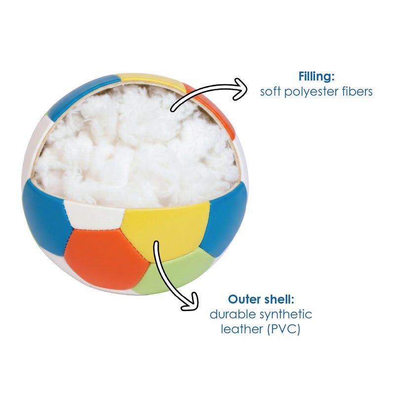 alldoro Mini Softball 10cm Colourful Soccer Design | 60g Lightweight | PVC with Polyester Filling | Safe First Ball for Toddlers Age 0+ - Image 4
