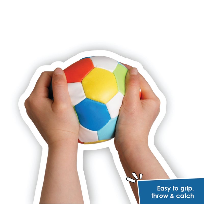 alldoro Mini Softball 10cm Colourful Soccer Design | 60g Lightweight | PVC with Polyester Filling | Safe First Ball for Toddlers Age 0+ - Image 3
