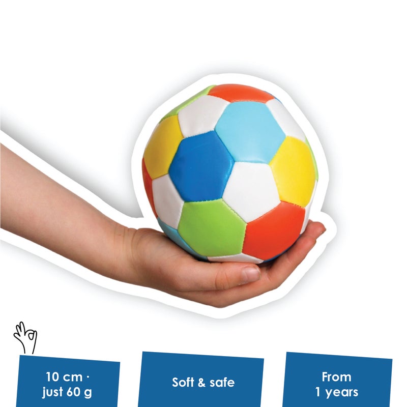 alldoro Mini Softball 10cm Colourful Soccer Design | 60g Lightweight | PVC with Polyester Filling | Safe First Ball for Toddlers Age 0+ - Image 2