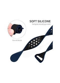Generic Soft Silicone Replacement Sports Strap For  Apple Watch Series 7 (45mm) - Blue/Black  - Image 4