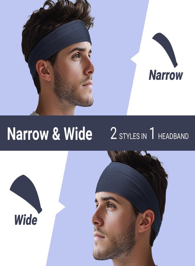 Viewind Sweat Absorb Headband for Men & Women, Athletic Headband for Running Yoga Workout, Wide Fashion Headband for Daily, 4" Width, Soft & Strechy, Non Slip Silione, 3 Colors in Pack - Image 2