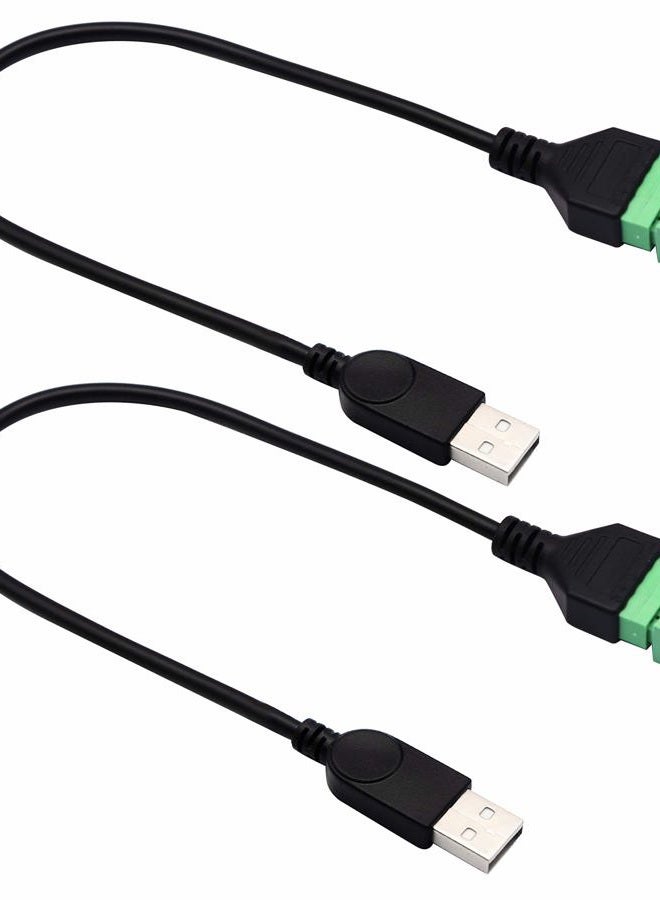 zdyCGTime USB 2.0 A Screw Terminal Block Connector Cable USB 2.0 A Male Plug to 5 Pin/Way Female Bolt Screw with Shield terminals Pluggable Type Adapter Connector Converter Cable（30CM/2Packs(Male) - Image 4