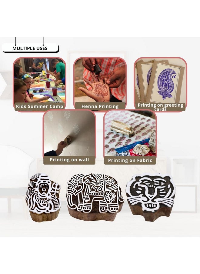 Hashcart Hashcart Hand-Carved Beautiful Design Baren Printing Stamps - Set of 10  - Image 4